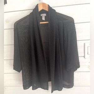 Chico's size 1 Traveler’s Collection women’s medium Black open knit lightweight